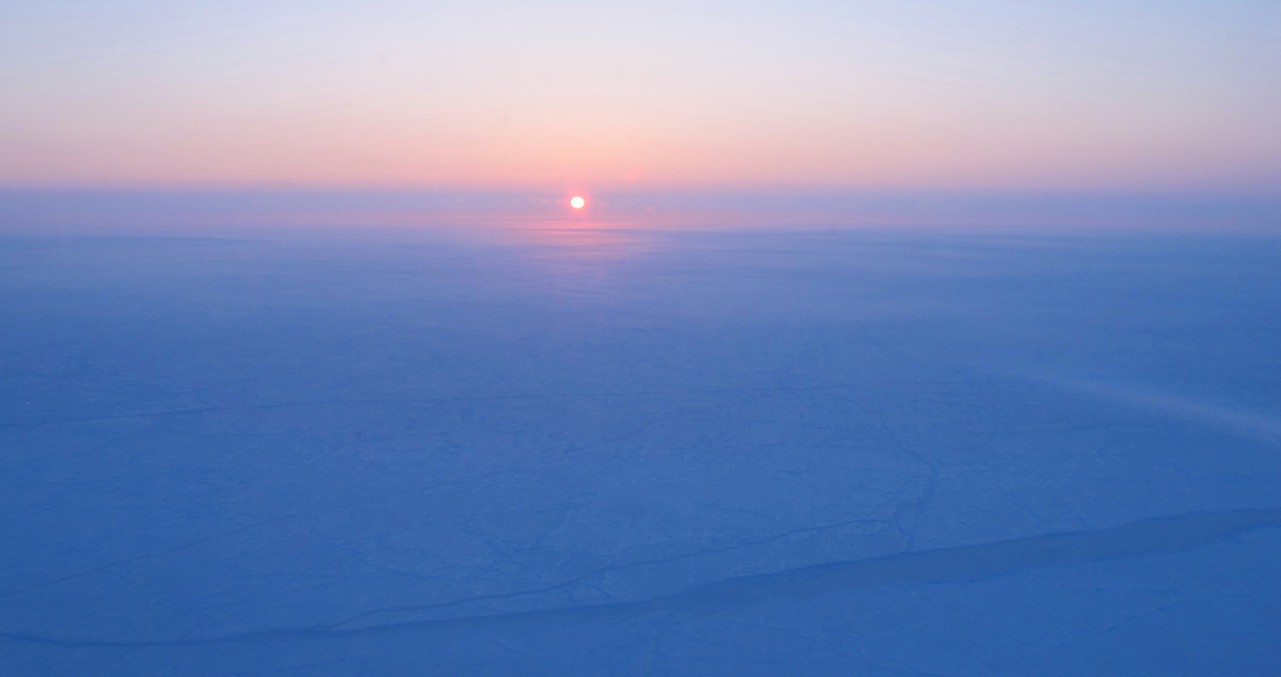 Arctic sunrise over sea ice